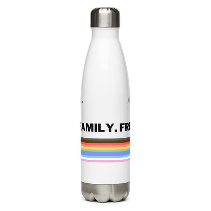 Love. Family. Freedom. Rainbow Water Bottle