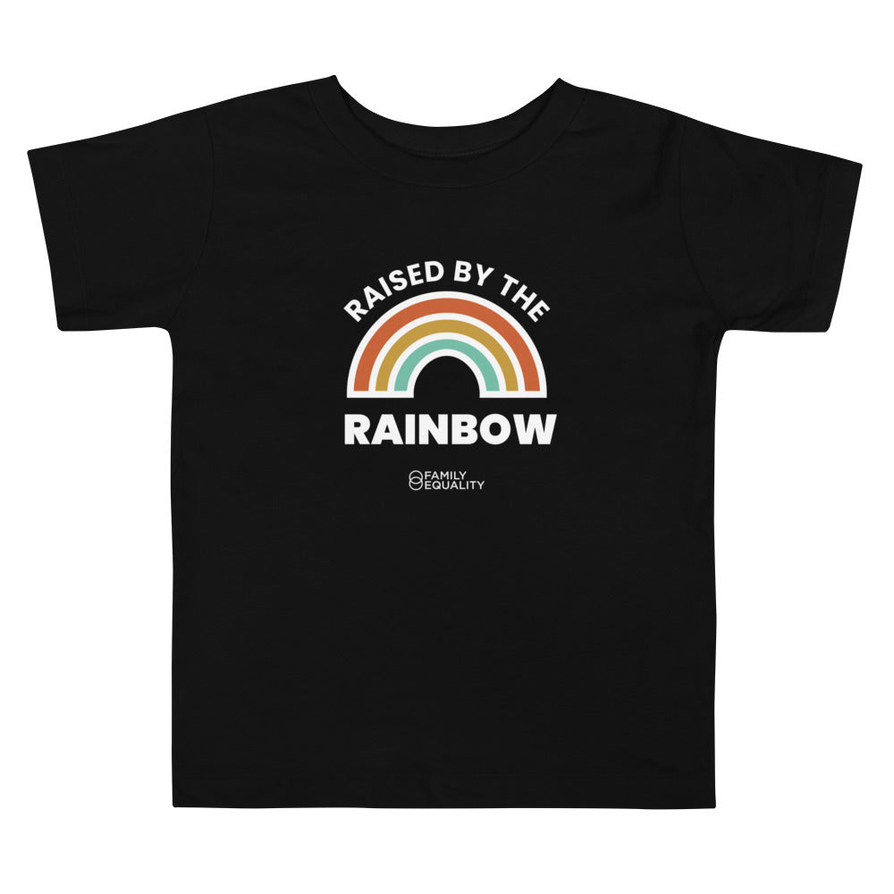 Raised by the Rainbow Toddler Tee in Black