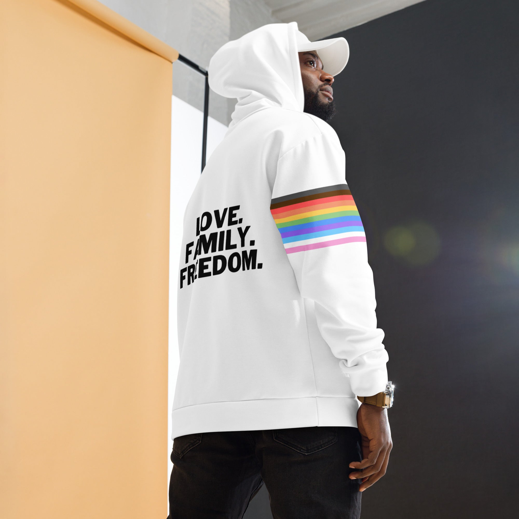 Rainbow sales sleeve hoodie