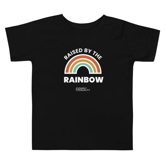 Raised by the Rainbow Toddler Tee in Black
