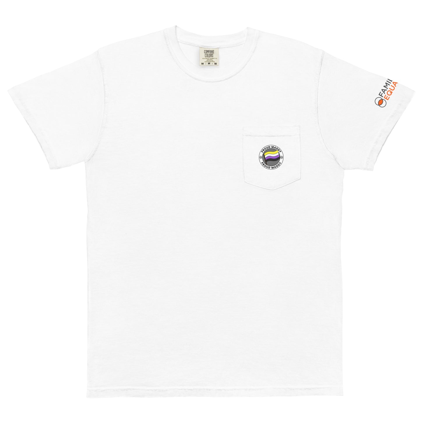 Proud Maddy | Unisex garment-dyed pocket t-shirt in white