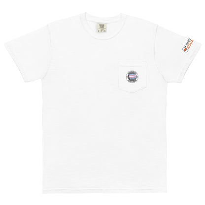 Proud Trans Mom | Unisex garment-dyed pocket t-shirt in white