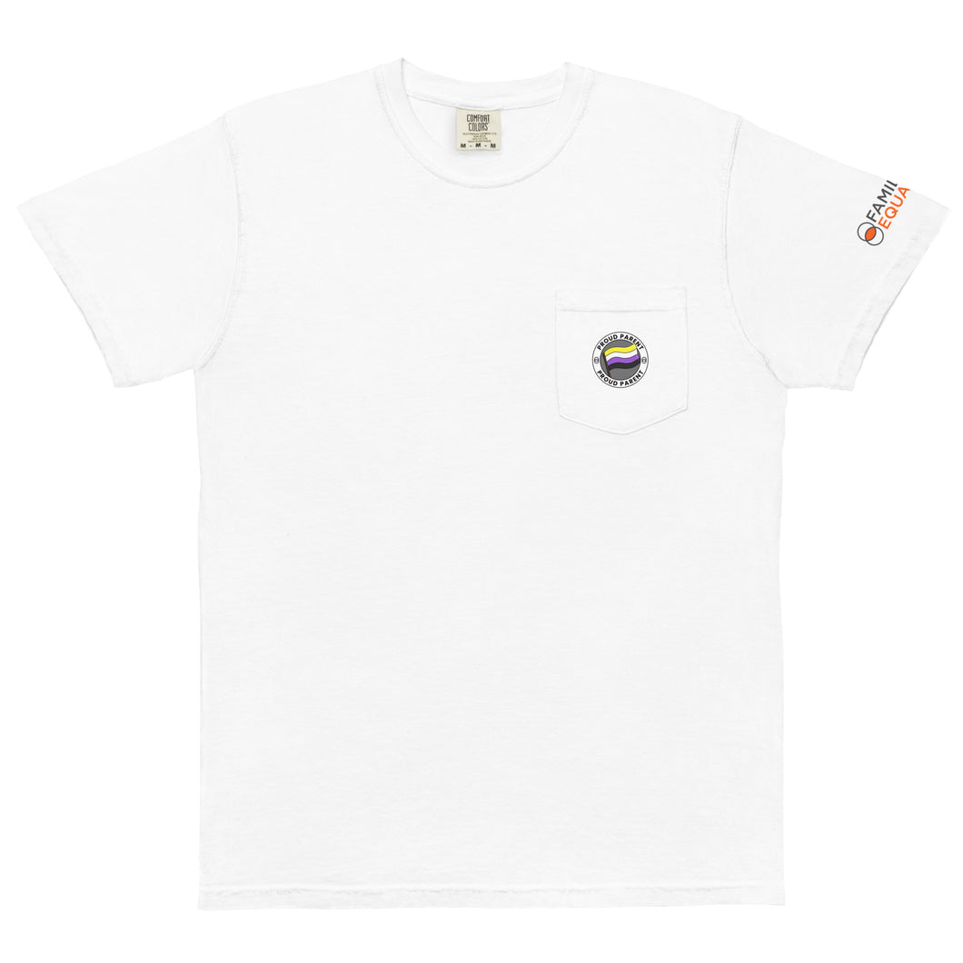 Proud Nonbinary Parent | Unisex garment-dyed pocket t-shirt in white