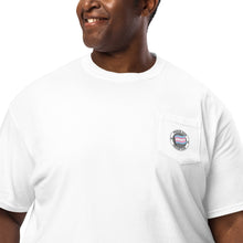 Load image into Gallery viewer, Proud Trans Dad | Unisex garment-dyed pocket t-shirt in white