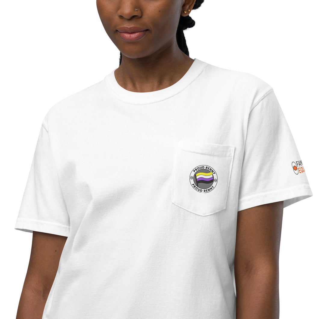 Proud Renny | Unisex garment-dyed pocket t-shirt in white