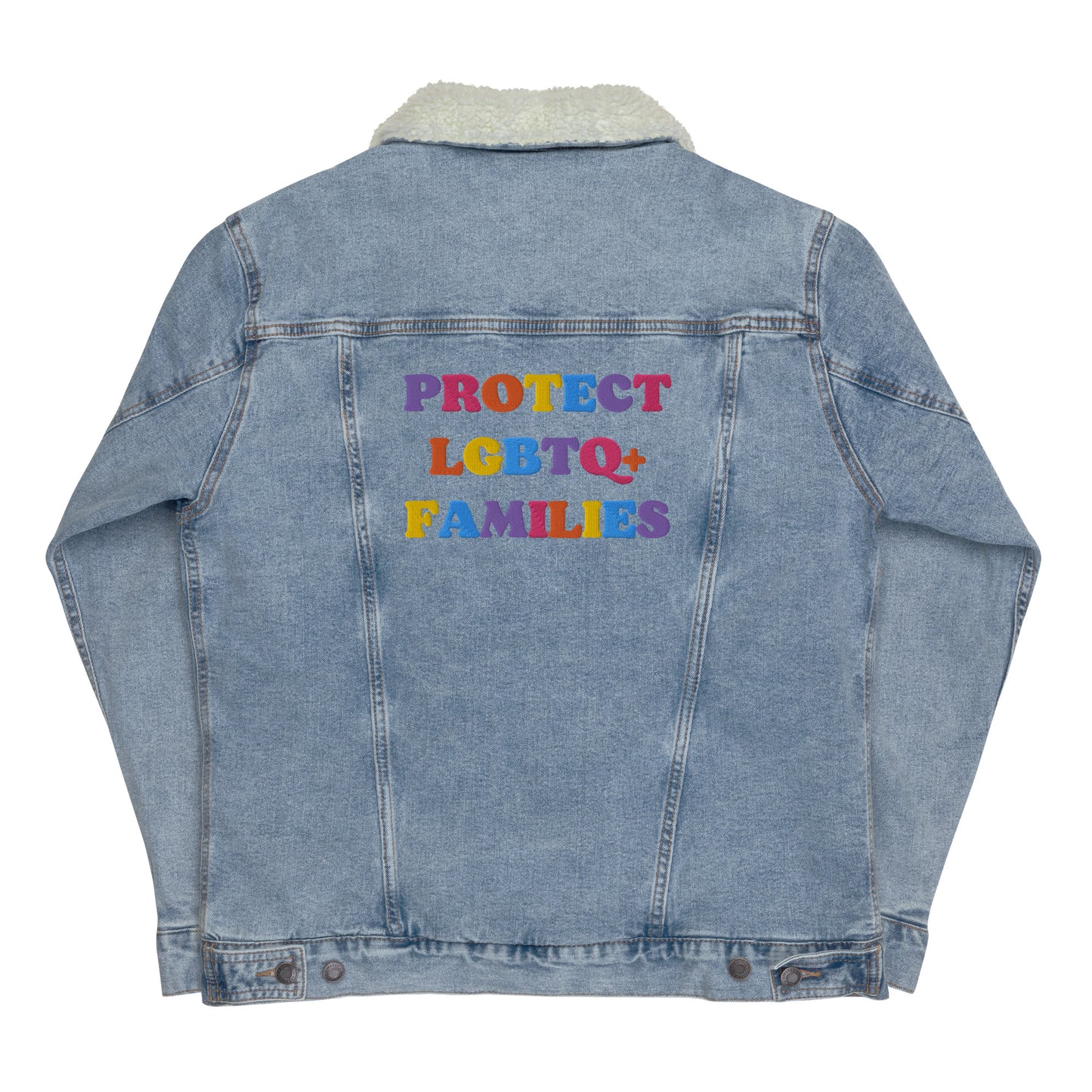 Protect LGBTQ+ Families Denim Sherpa Jacket