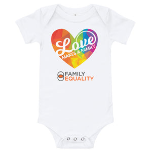 Baby Short-Sleeve Onesie - "Love Makes a Family"